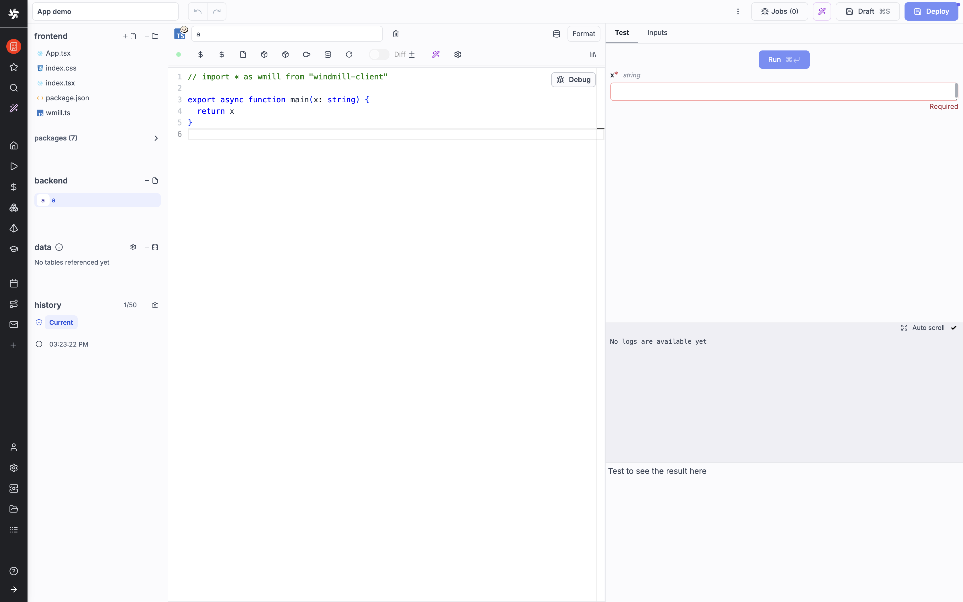 Default backend runnable